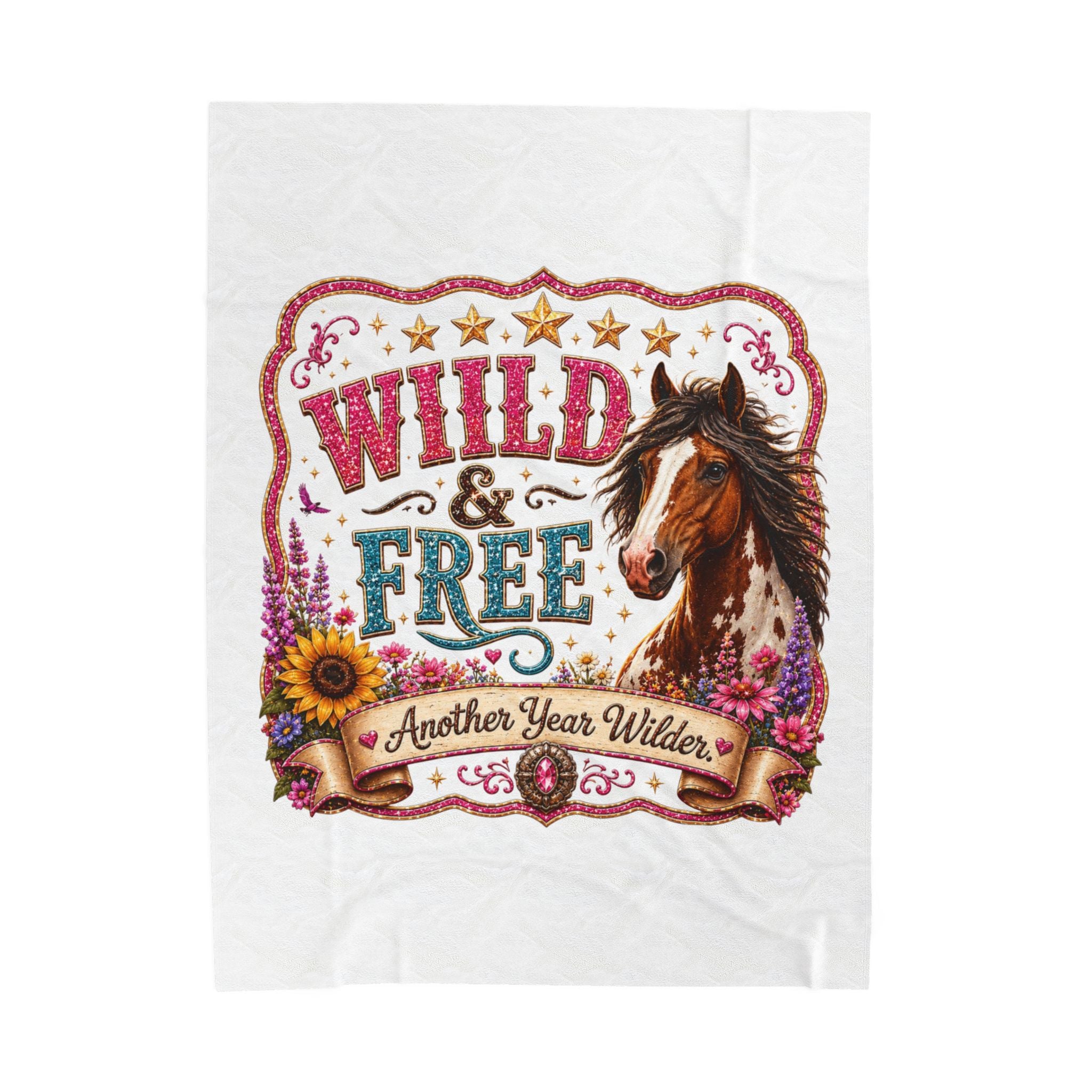 Wild & Free Horse - Velveteen Plush Blanket