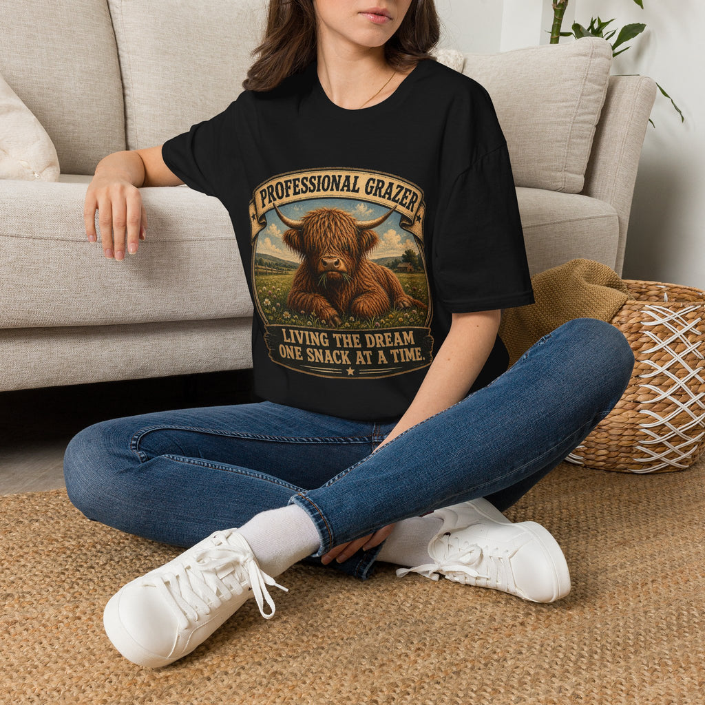 Before and After Coffee Highland Cow Unisex Softstyle T-Shirt