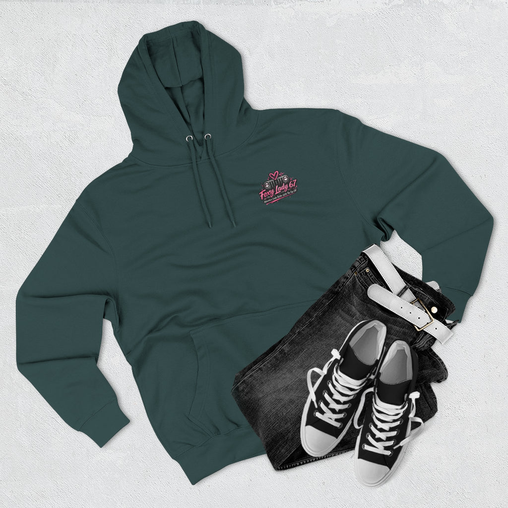 Let's Get Naked Jeep (design on front and back) Three-Panel Fleece Hoodie