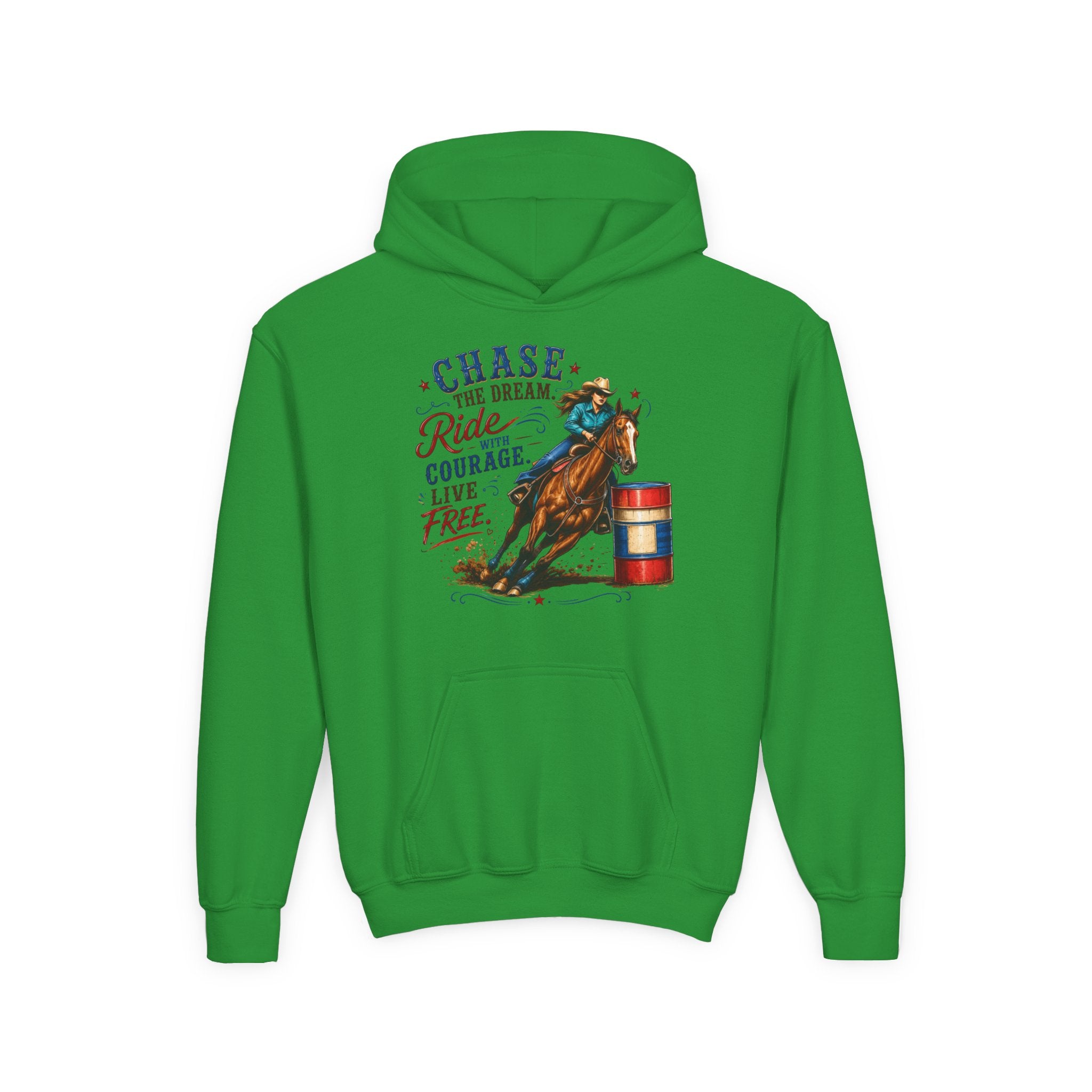 Chase the Dream with Courage Youth Heavy Blend Hooded Sweatshirt