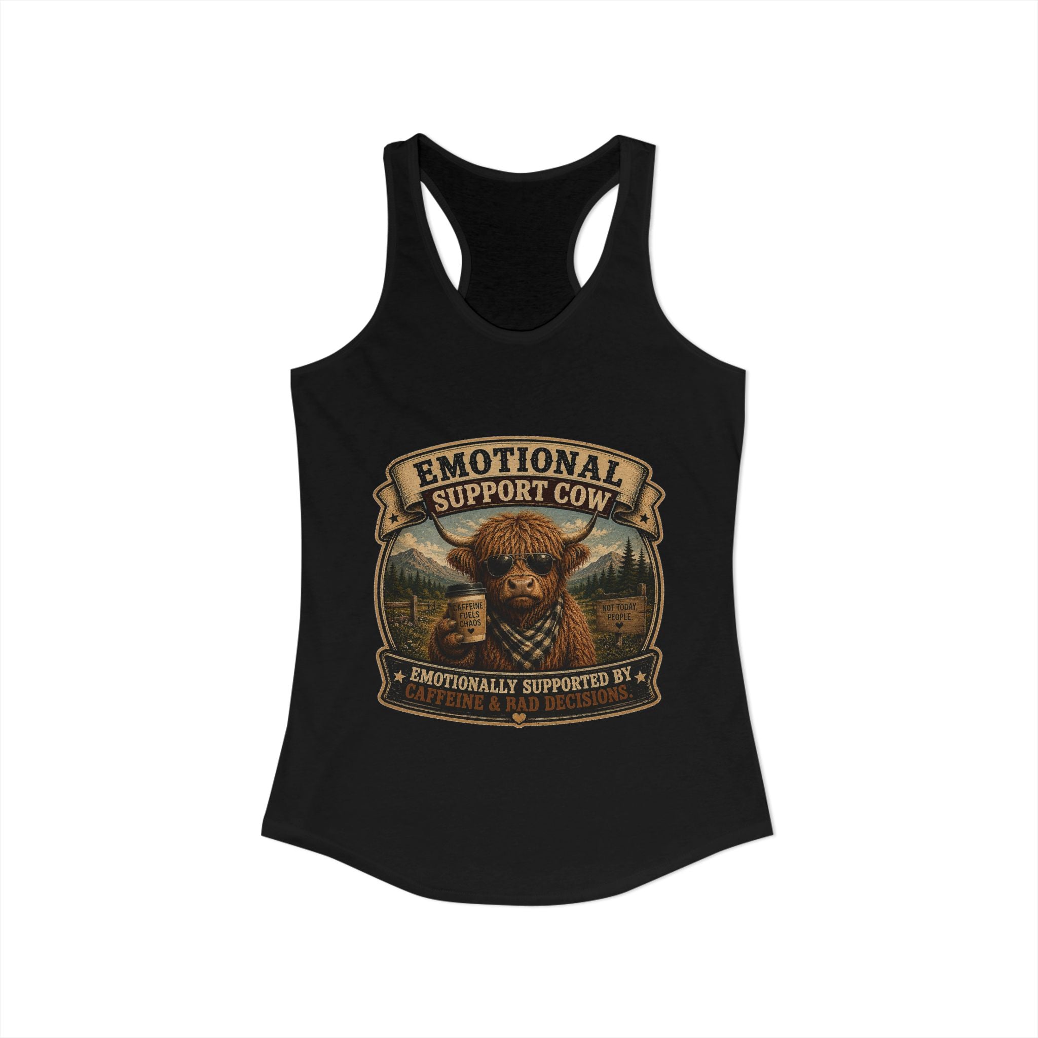 Emotional Support Cow Women's Ideal Racerback Tank