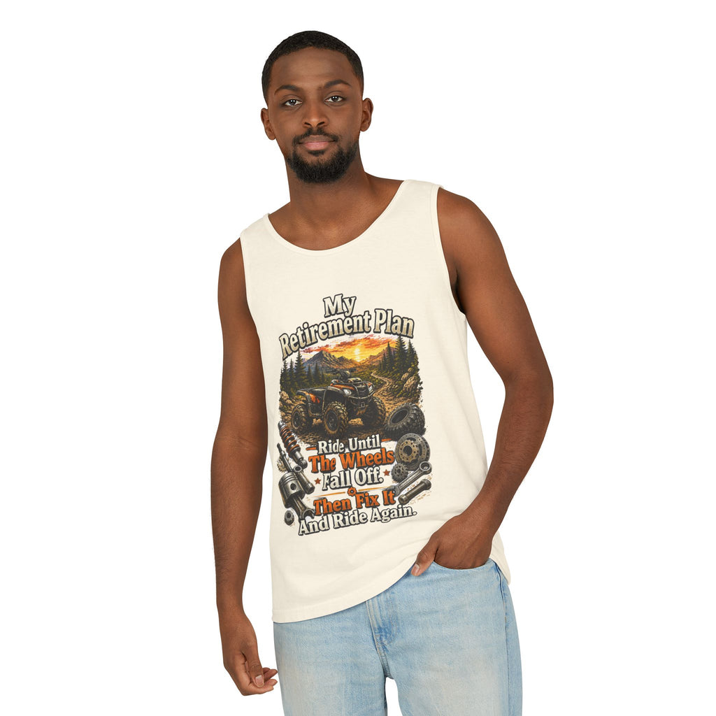Retirement Plan ATV Tank Top — "Ride Until The Wheels Fall Off" Off‑Road Sunset Tank
