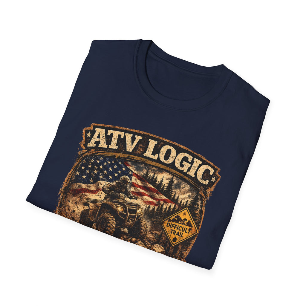 ATV Logic T‑Shirt — American Flag Off‑Road ATV Graphic Tee