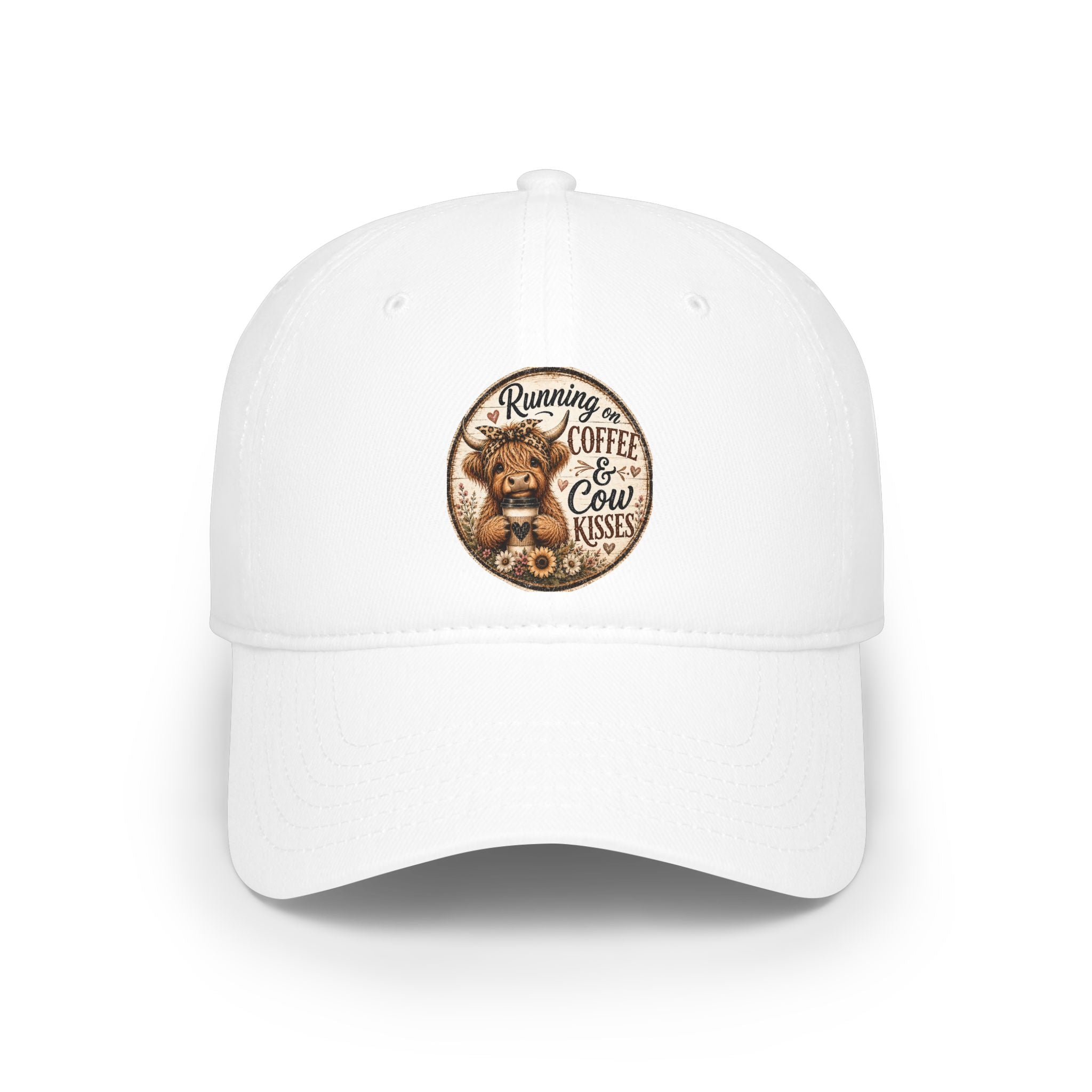 Running on Coffee and Cow Kisses Baseball Cap