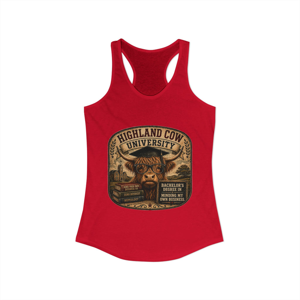 Highland Cow University Women's Ideal Racerback Tank