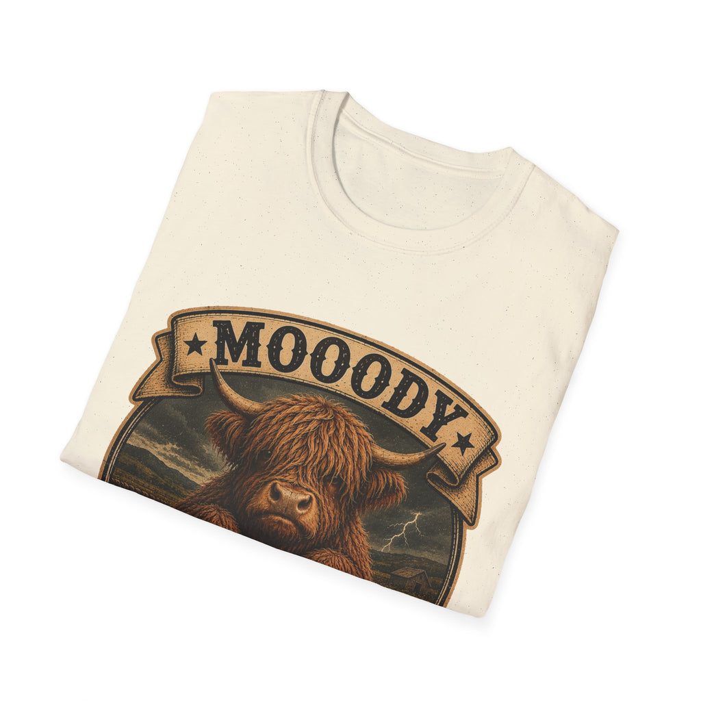 Moody Today's Forecast Highland Cow Unisex Softstyle T-Shirt