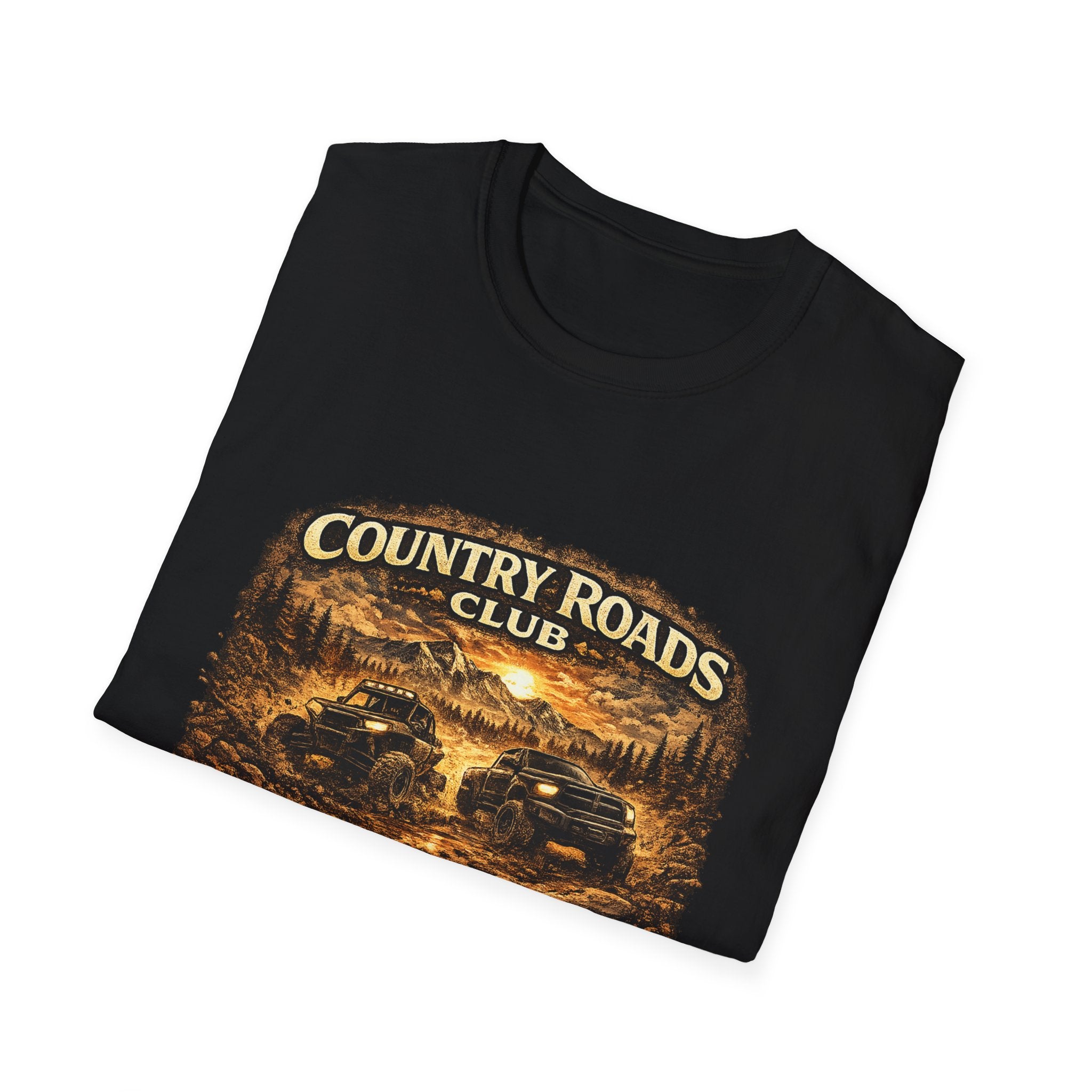 Country Roads Club T-Shirt — Vintage Off-Road Truck Scenic Tee