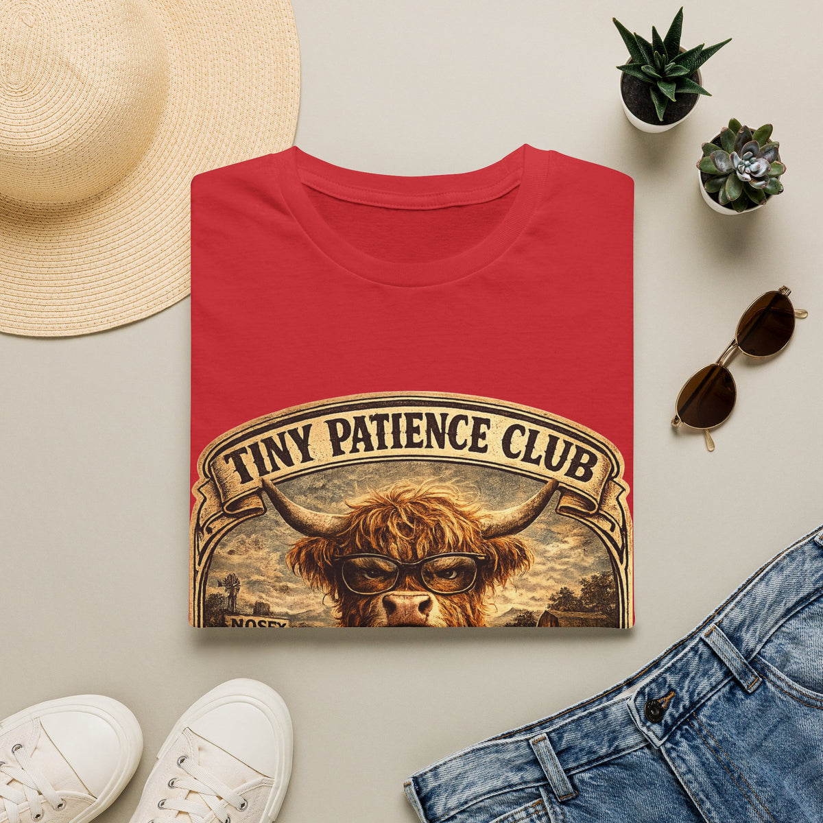 Tiny Patience Club Highland Cow Unisex Softstyle T-Shirt