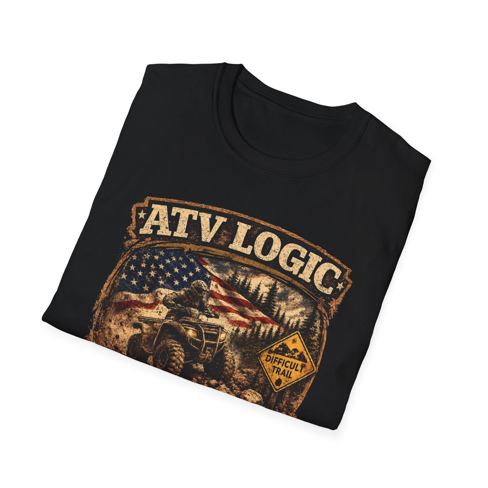 ATV Logic T‑Shirt — American Flag Off‑Road ATV Graphic Tee