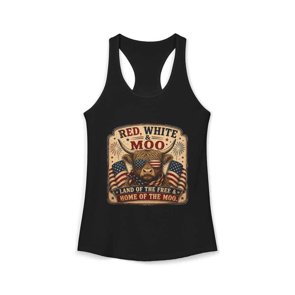 Red, White, & Moo Women's Ideal Racerback Tank