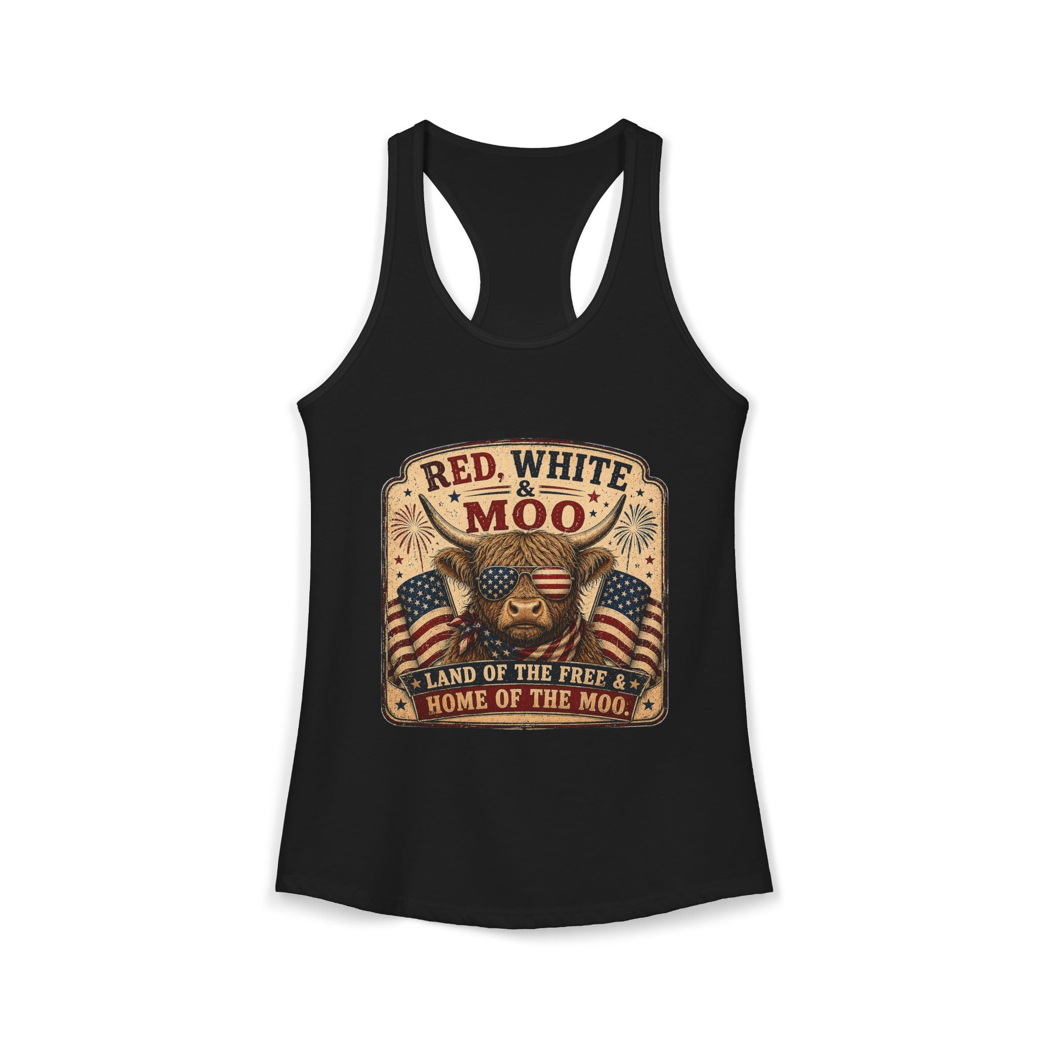Red, White, & Moo Women's Ideal Racerback Tank