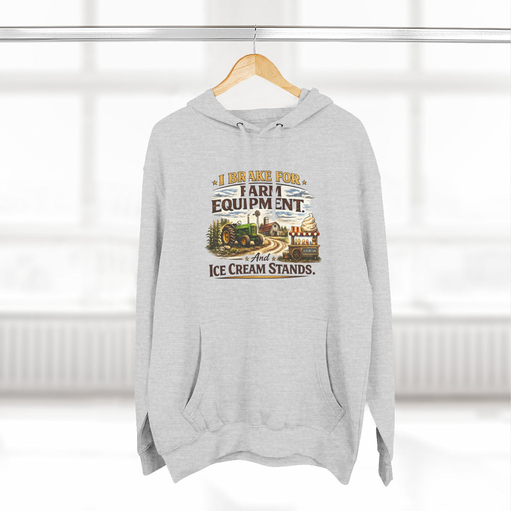 Farm Equipment & Ice Cream Stands Hoodie - Vintage Country Farming Graphic Hoodie