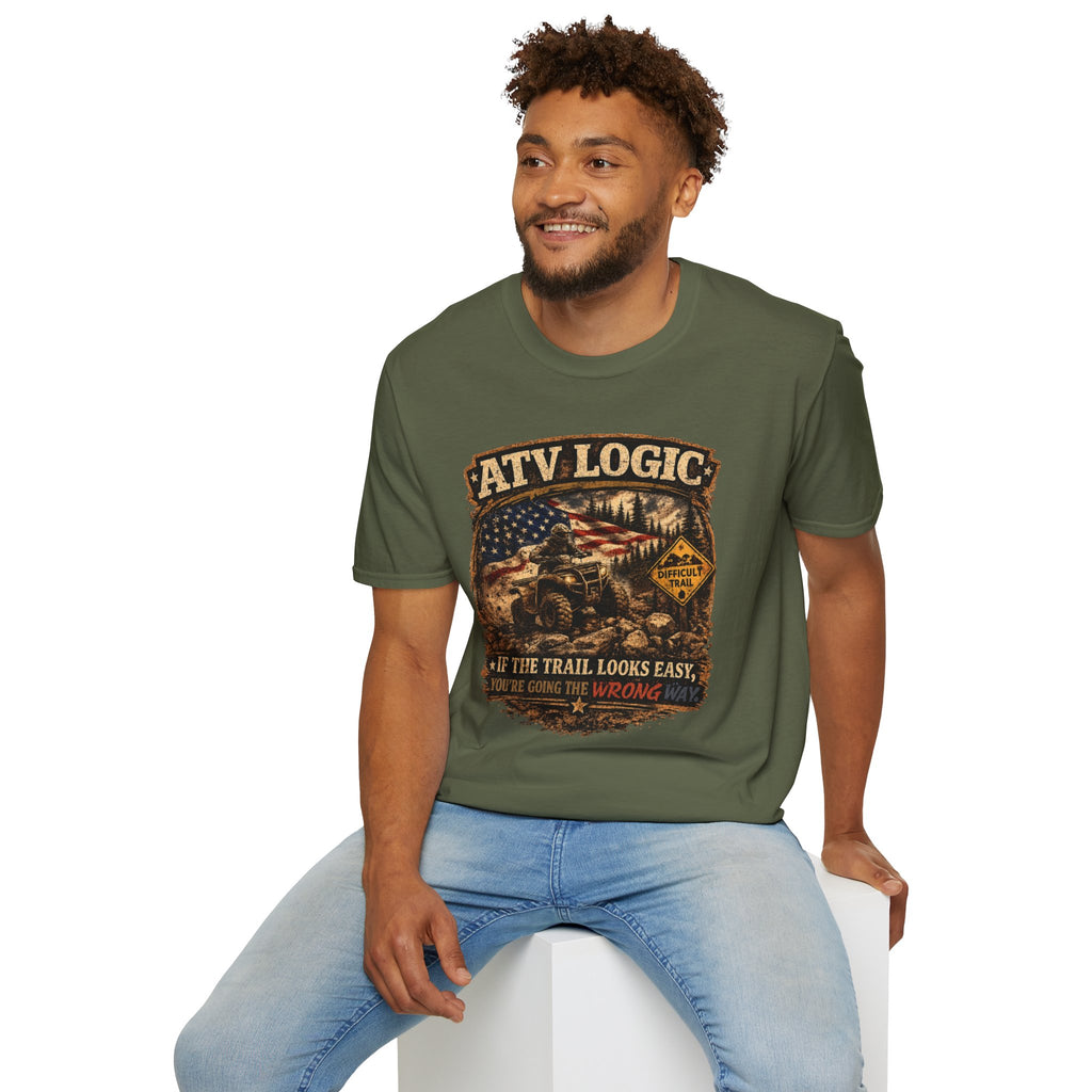 ATV Logic T‑Shirt — American Flag Off‑Road ATV Graphic Tee