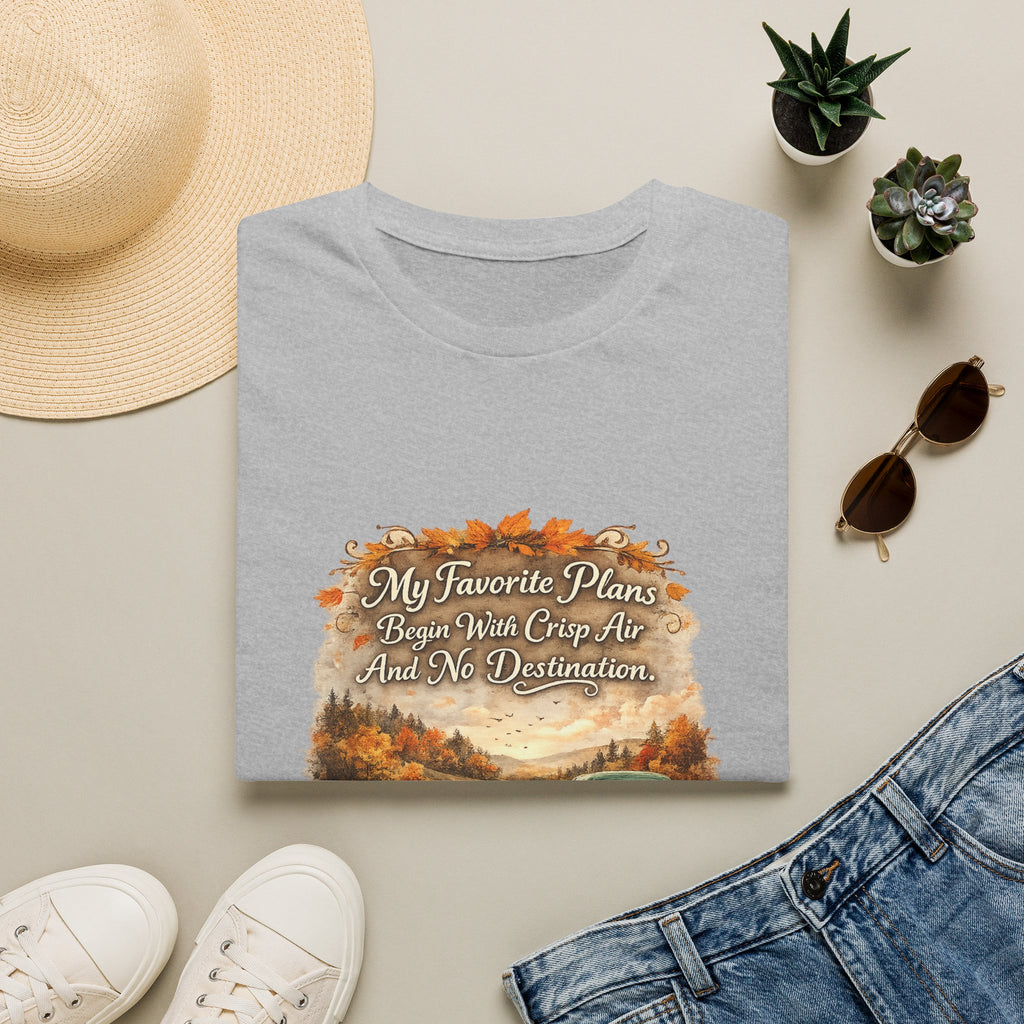 “My Favorite Plans Begin With Crisp Air And No Destination” Vintage Autumn Tee — Fall Roadtrip T-Shirt