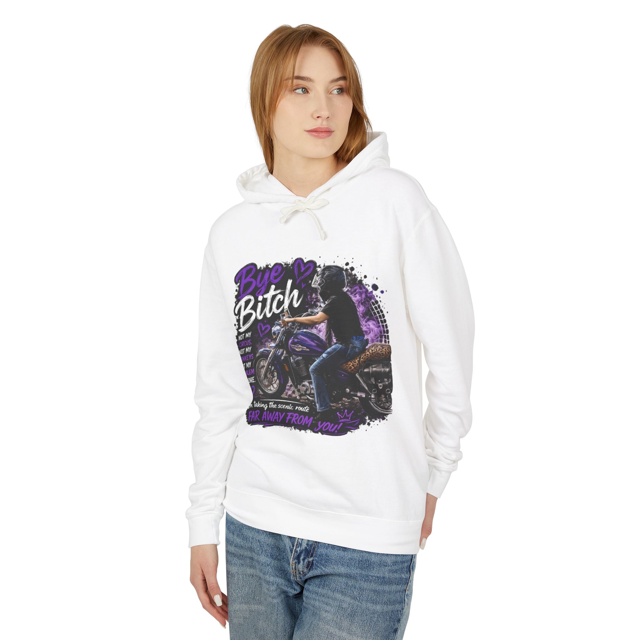 Bye Bitch Motorcycle Hoodie — Women's Rider Graphic Pullover
