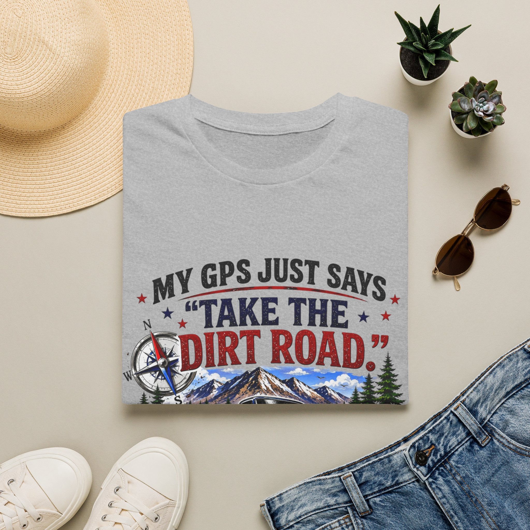 This GPS Just Says Take the Dirt Road Truck Unisex Softstyle T-Shirt