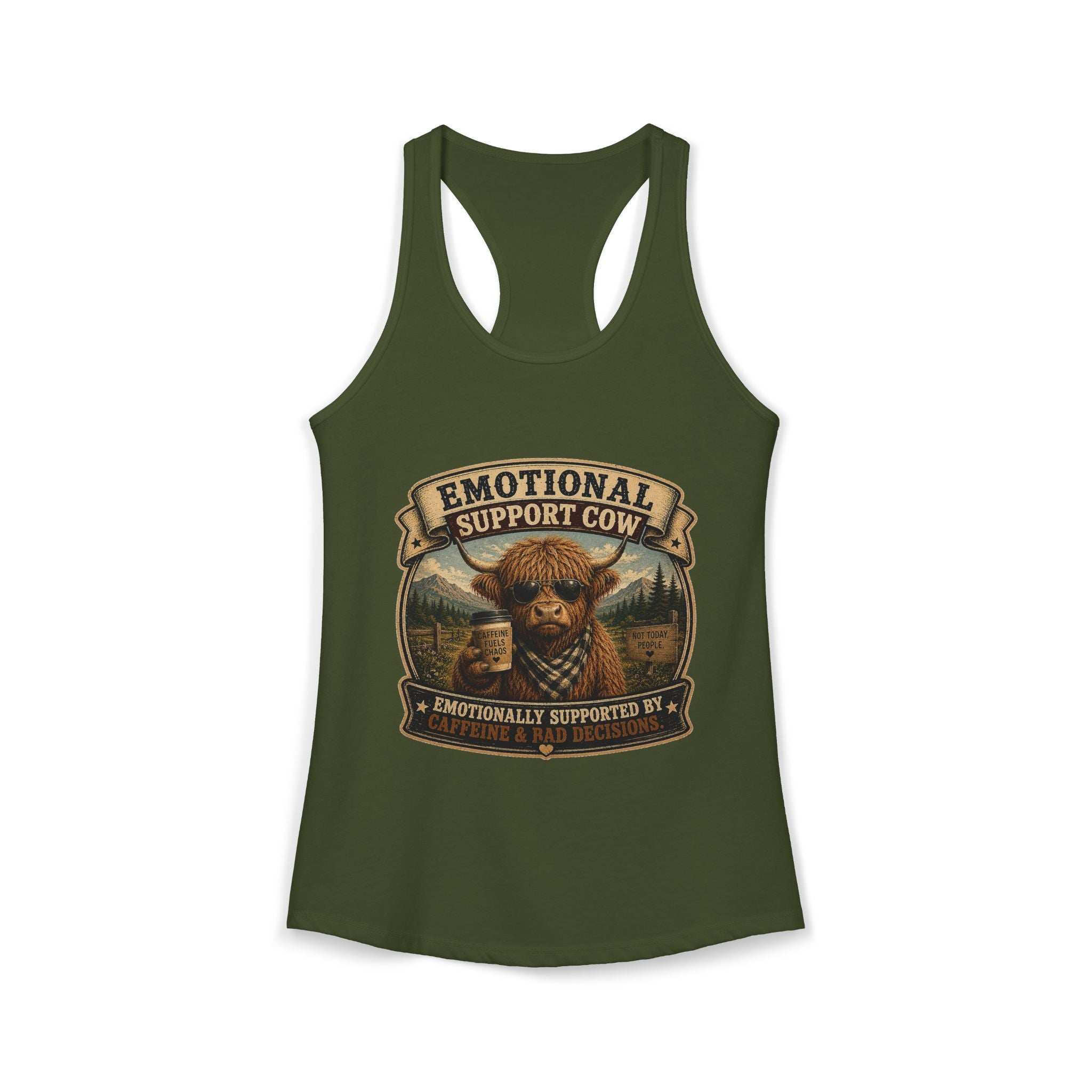 Emotional Support Cow Women's Ideal Racerback Tank