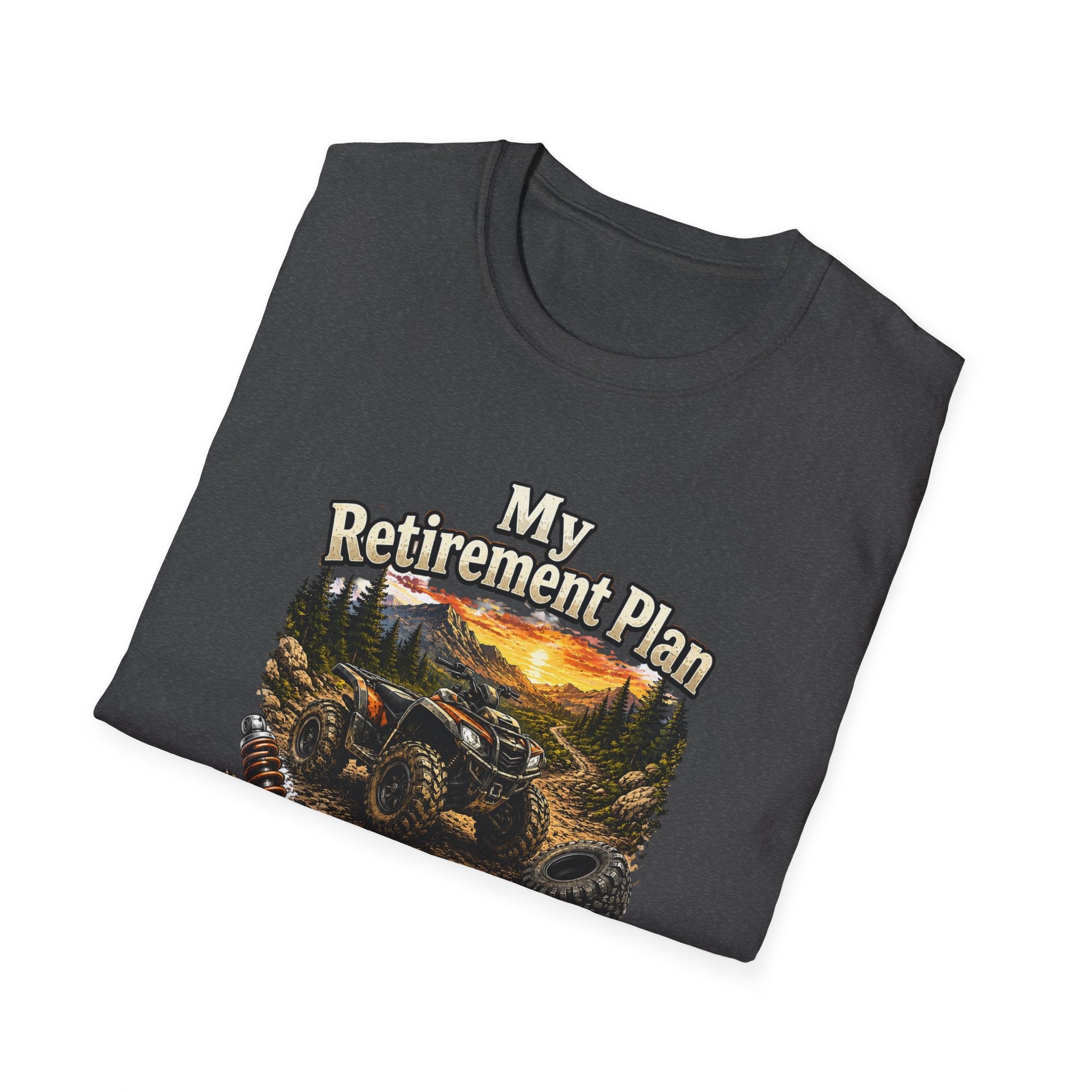 “My Retirement Plan: Ride Until I Can’t, Then Die With A Smile” Motorcycle Sunset Tee — T-Shirt