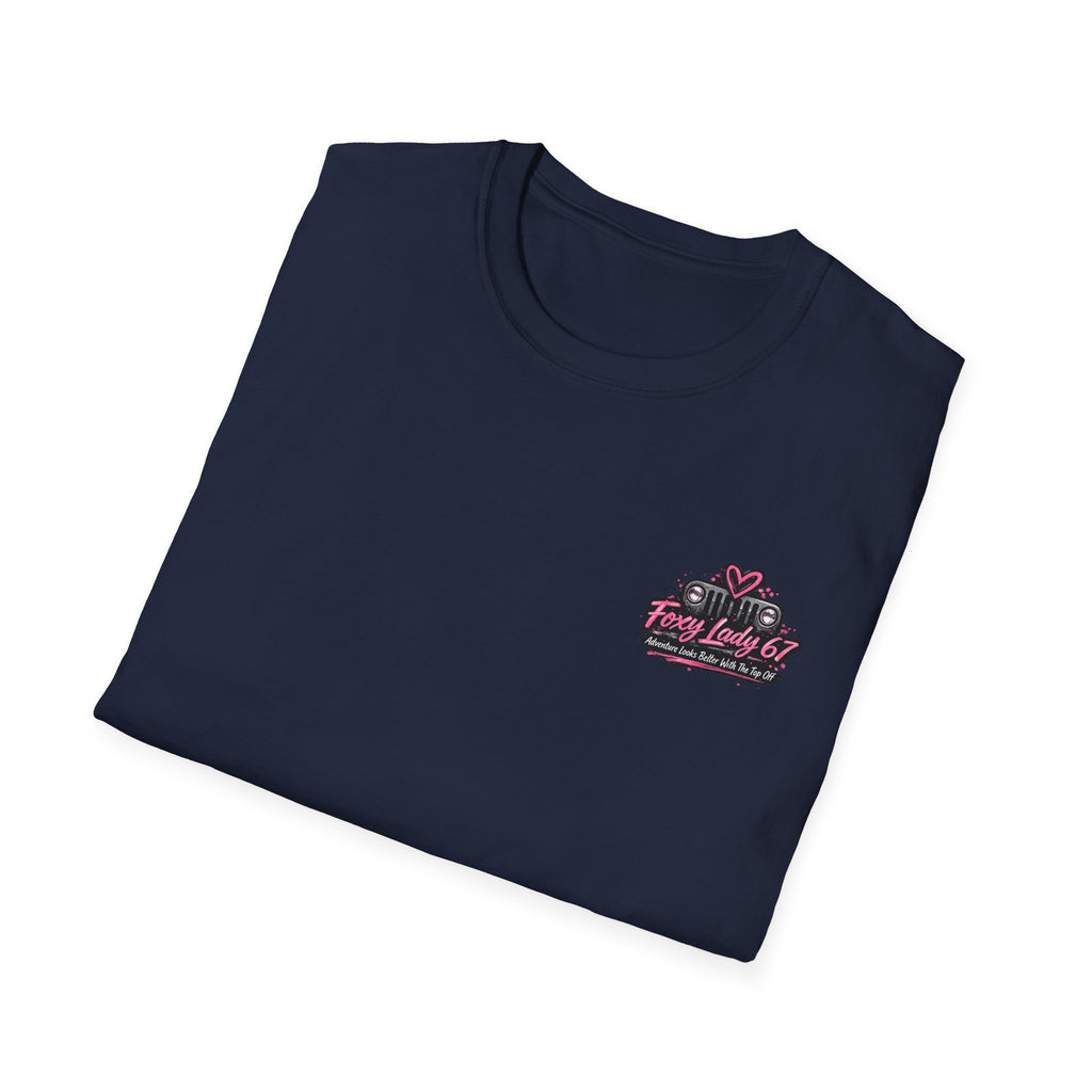 Lets Get Naked Jeep (design on front and back) Softstyle T-Shirt