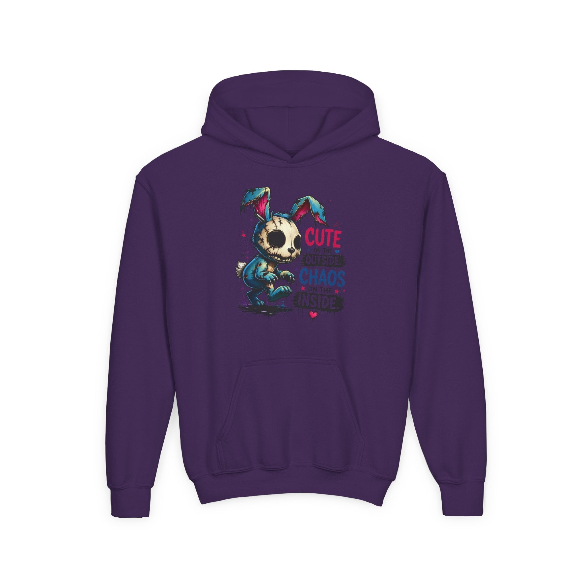 Cute on the Outside Choas on the Inside Youth Heavy Blend Hooded Sweatshirt