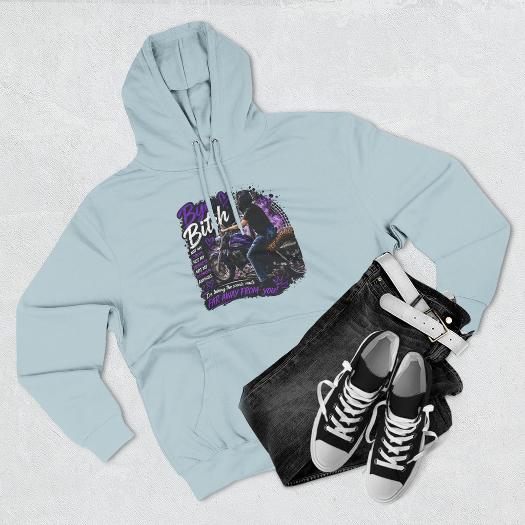 "Bitch" Retro Motorcycle Pullover — Biker Babe Graphic Hoodie