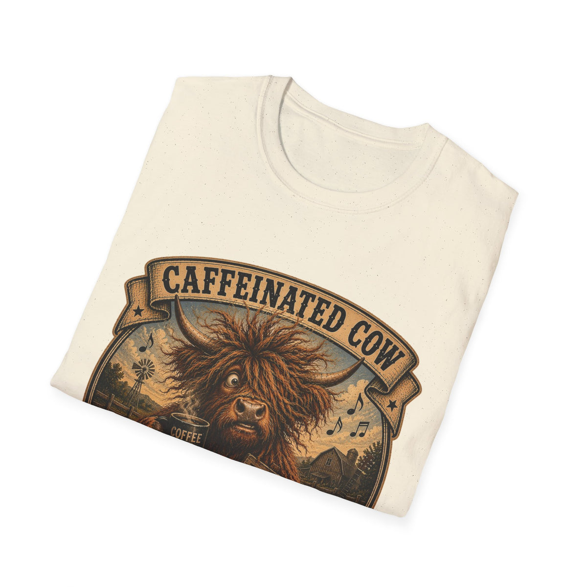 Caffeinated Cow Unisex Softstyle T-Shirt