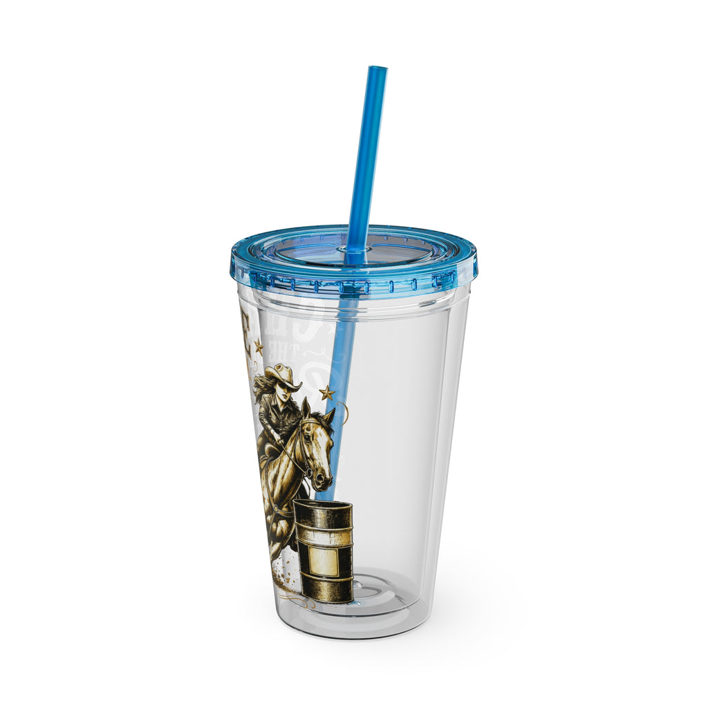 Inspirational Horse Tumbler with Straw — "Chase the Dream, Ride with Courage" 16oz