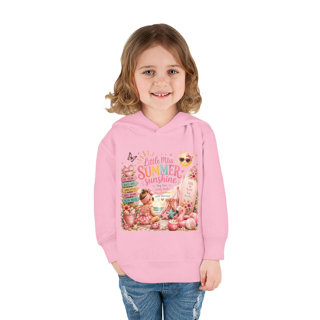 "Little Miss Summer Sunshine" Cute Beach Print Pullover - Toddler Hoodie