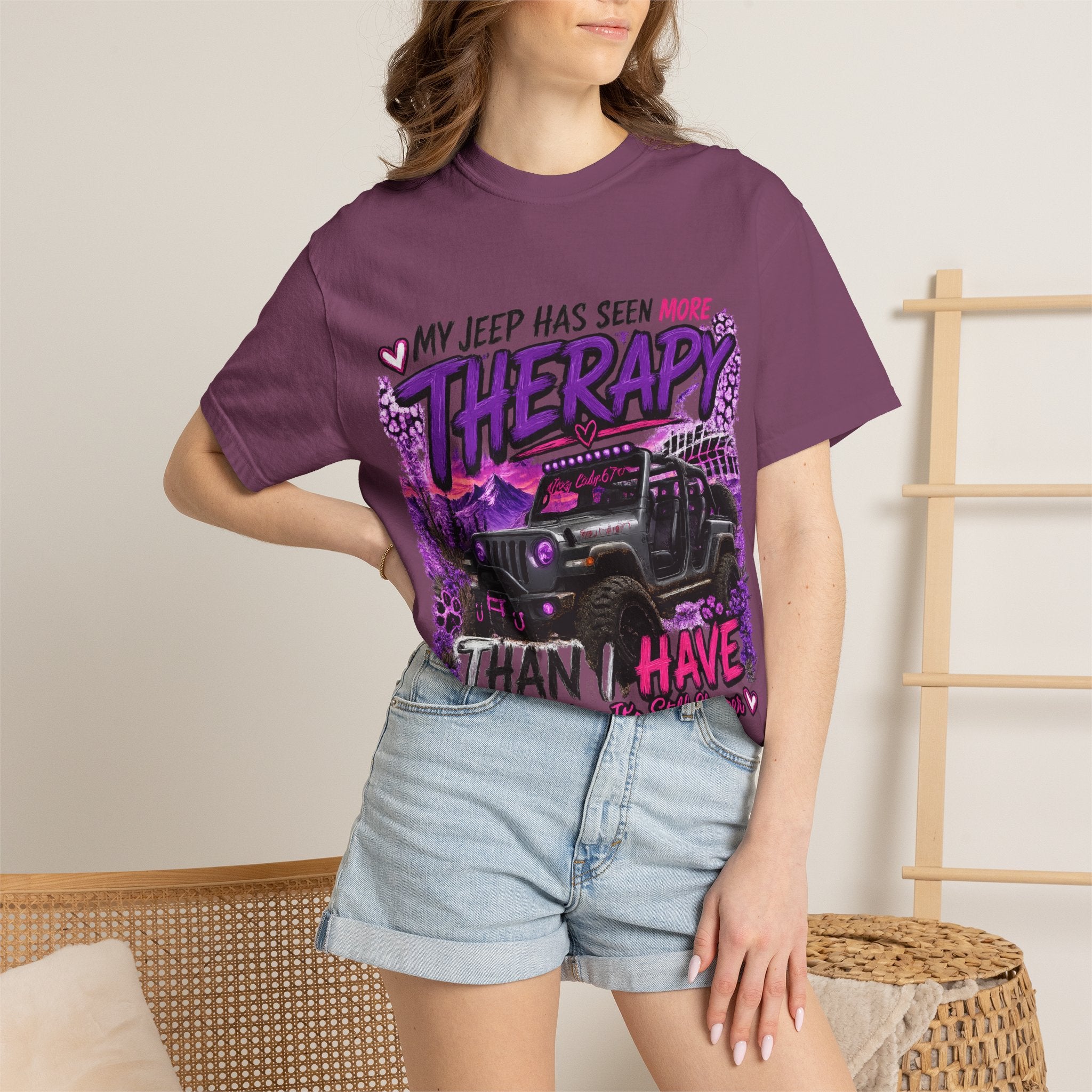 Jeep Therapy T-Shirt — My Jeep Has Seen More Therapy Than I Have Off-Road Tee
