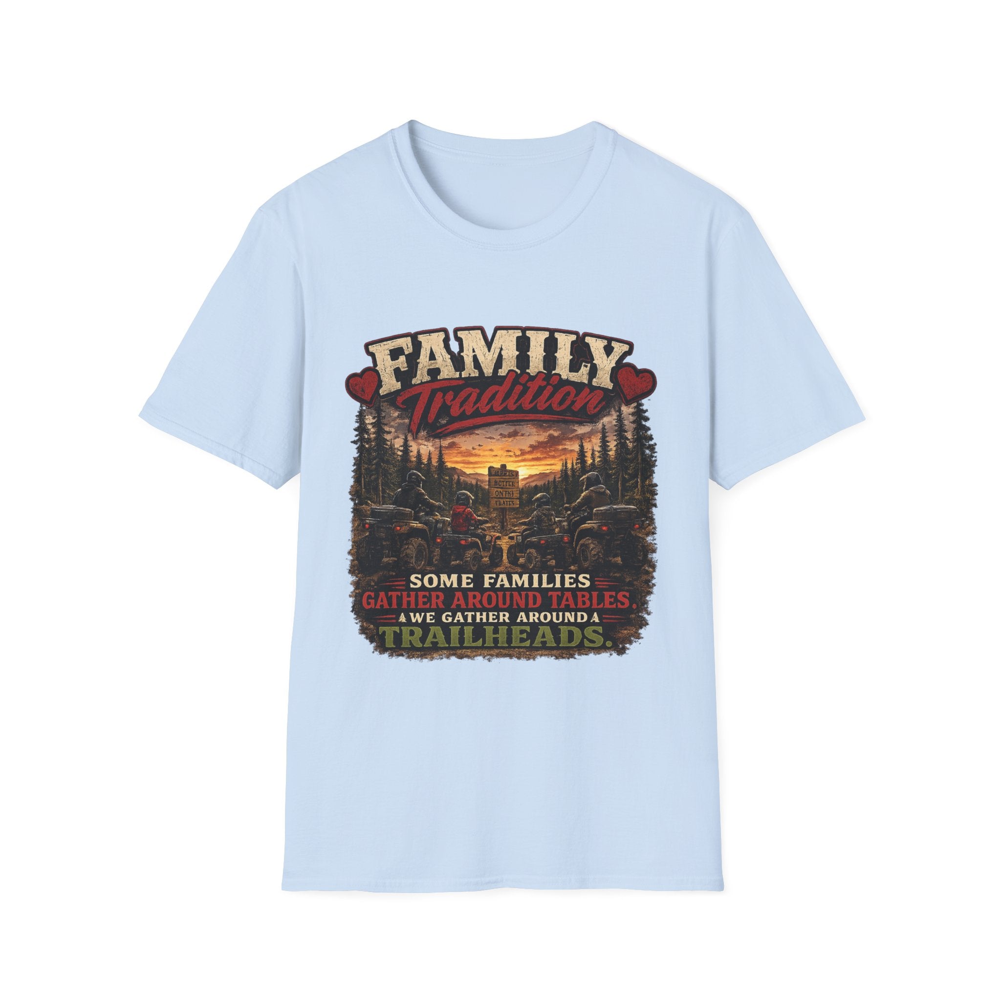 Family Tradition T-Shirt — Vintage Cabin Sunset Graphic Tee