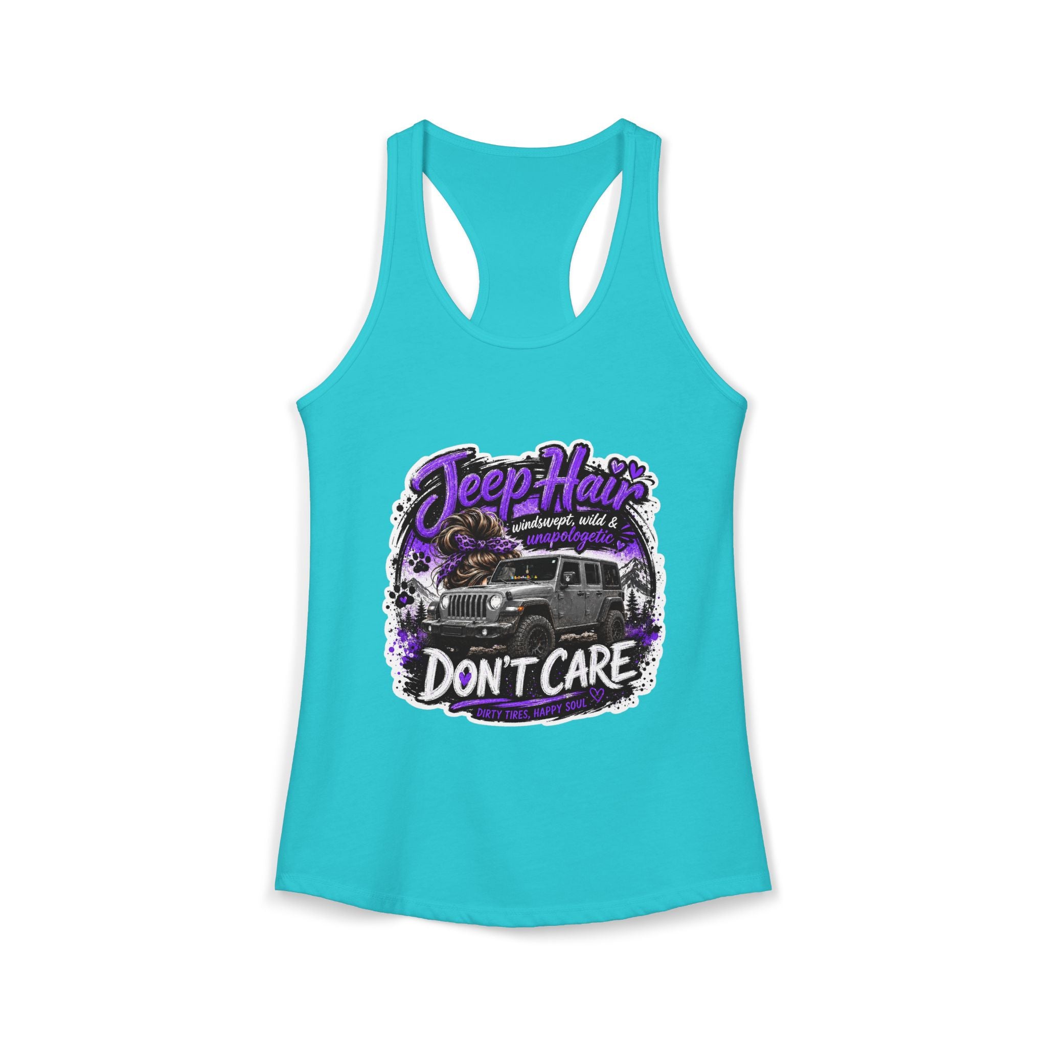 Jeep Hair Don't Care Jeep Women's Ideal Racerback Tank