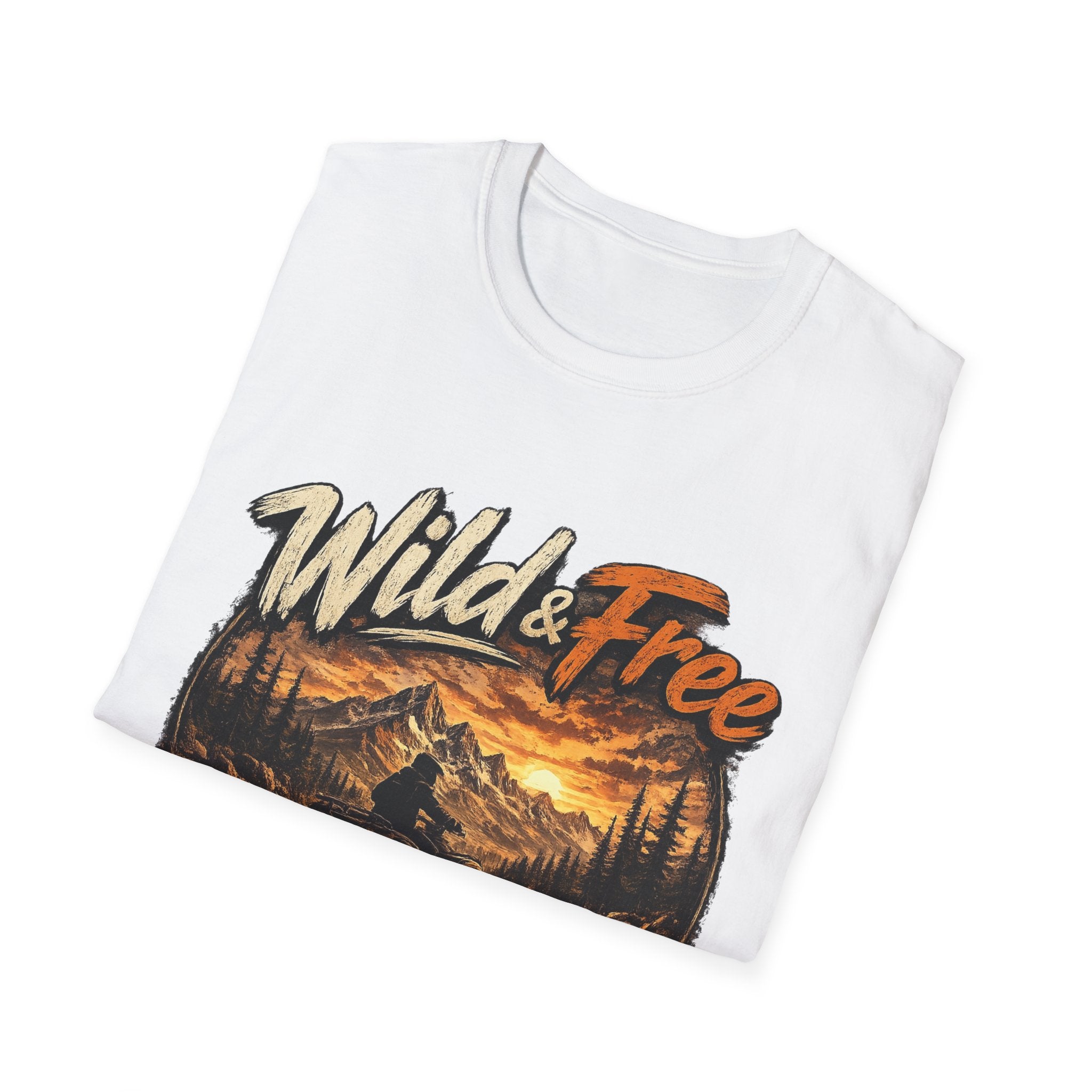 Wild & Free Mountain T-Shirt — 'The Best Roads Aren't Roads At All' Adventure Tee
