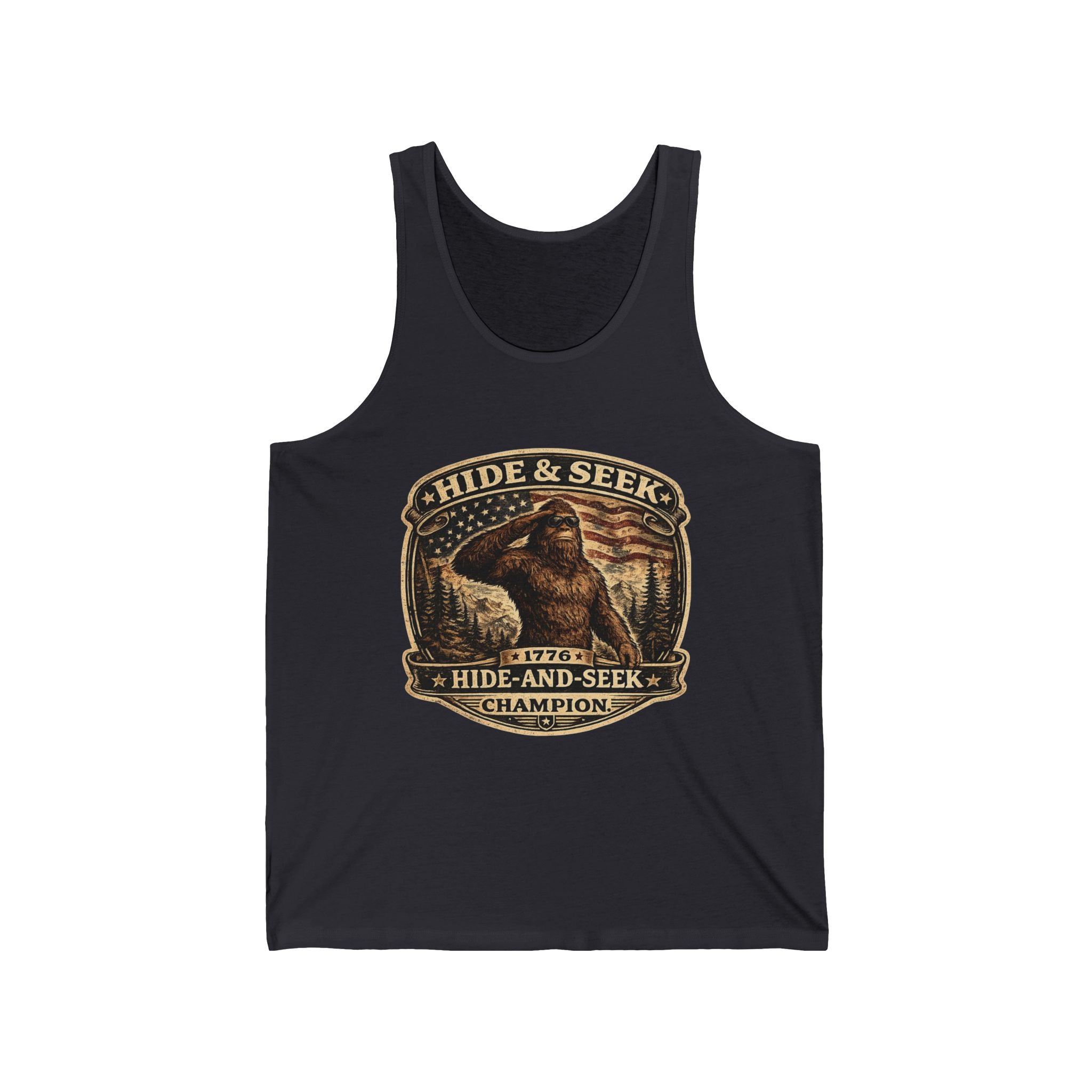 Hide & Seek Champion Tank Top - Bigfoot Sasquatch Vintage Graphic