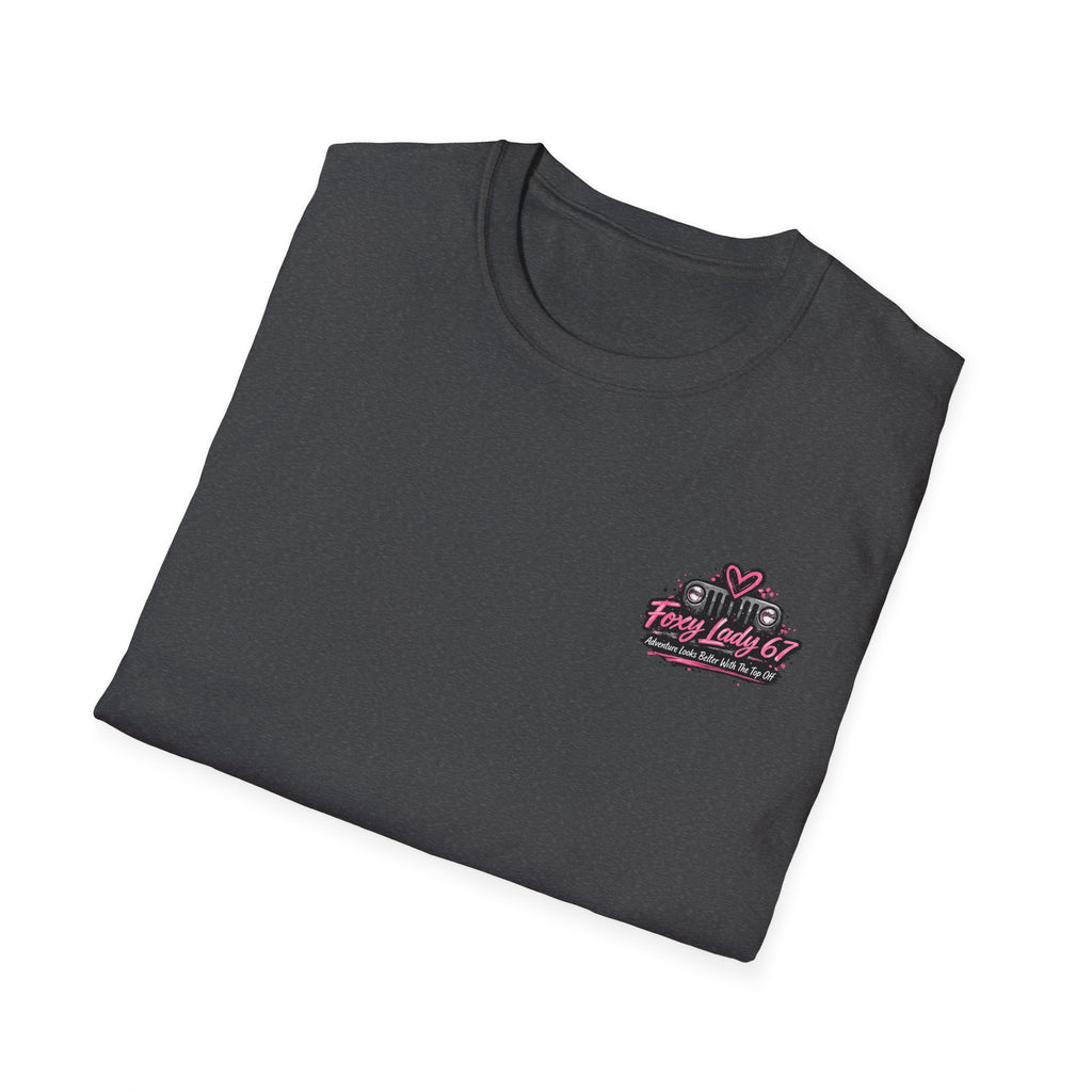 Lets Get Naked Jeep (design on front and back) Softstyle T-Shirt