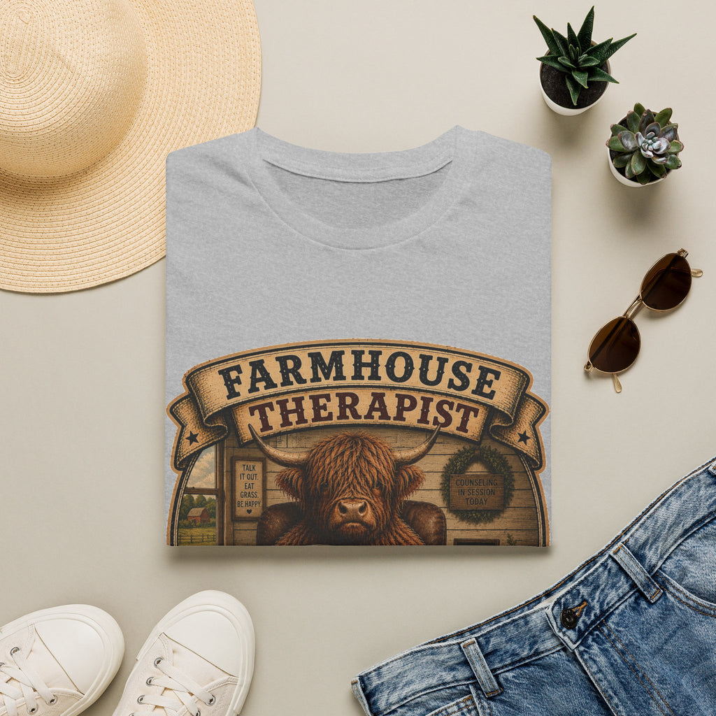 Farmhouse Therapist Highland Cow Unisex Softstyle T-Shirt