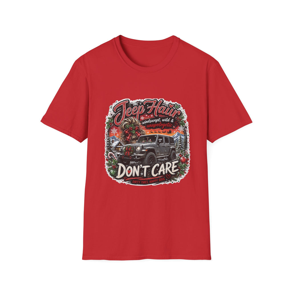 Jeep Hair Don’t Care T‑Shirt — Vintage Off‑Road Adventure Graphic Tee