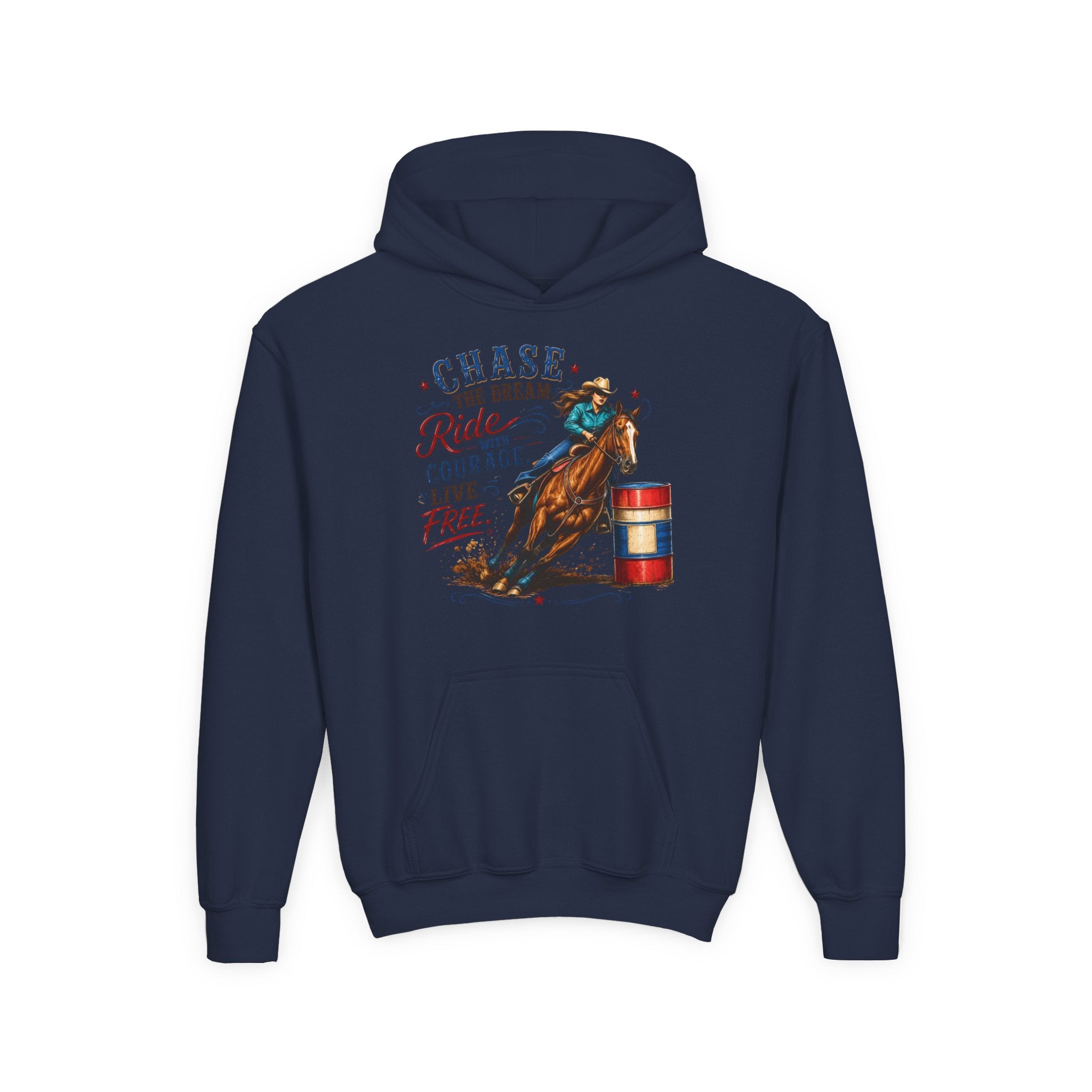 Chase the Dream with Courage Youth Heavy Blend Hooded Sweatshirt