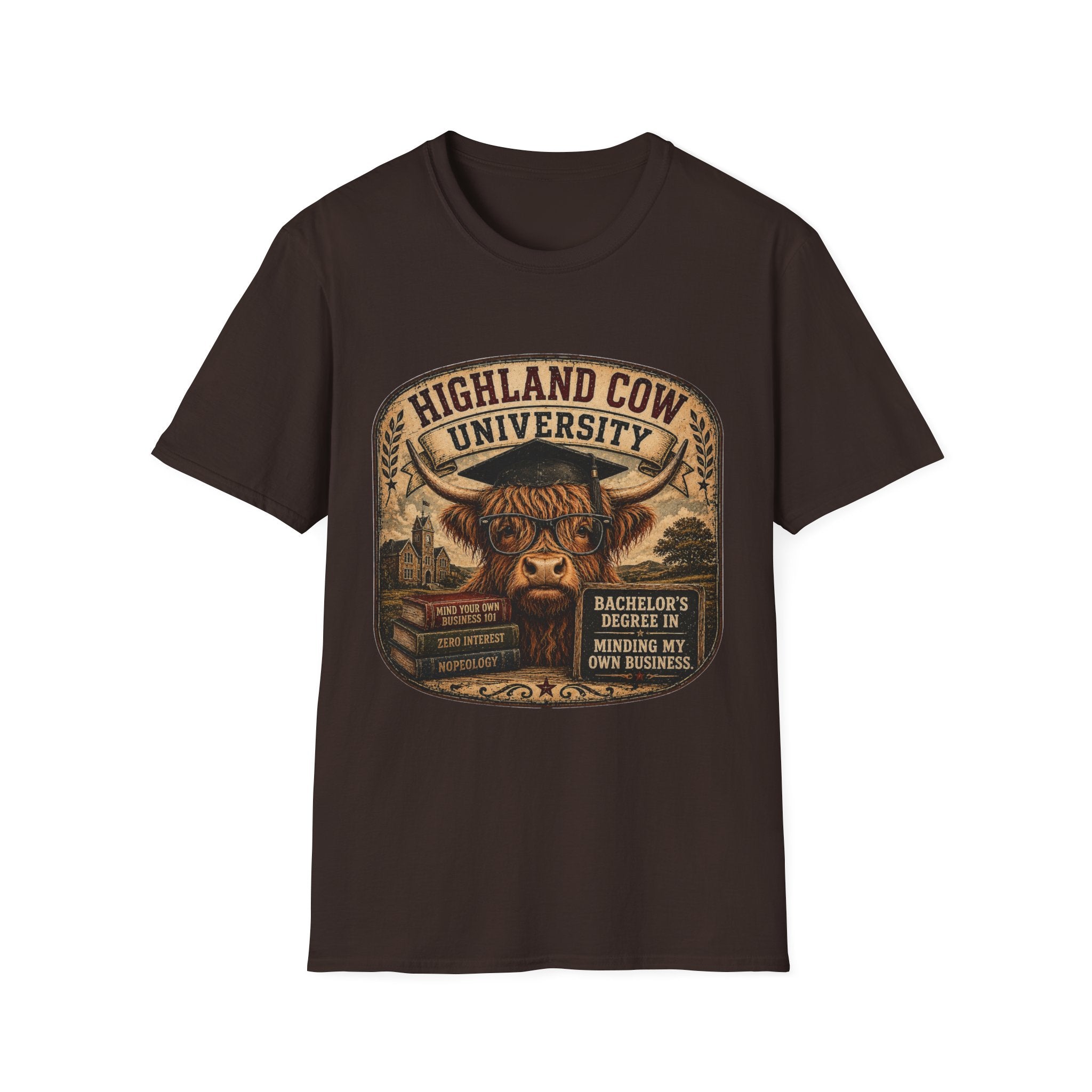Highland Cow University Unisex Softstyle T-Shirt