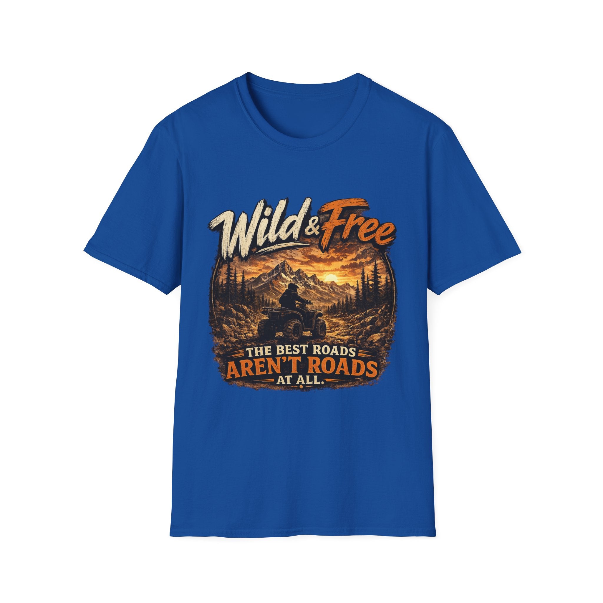 Wild & Free Mountain T-Shirt — 'The Best Roads Aren't Roads At All' Adventure Tee