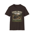 Trail-Built T-Shirt — Mountain Forest Adventure Tee ("Trail Built: Character Is Built Where The Pavement Ends")