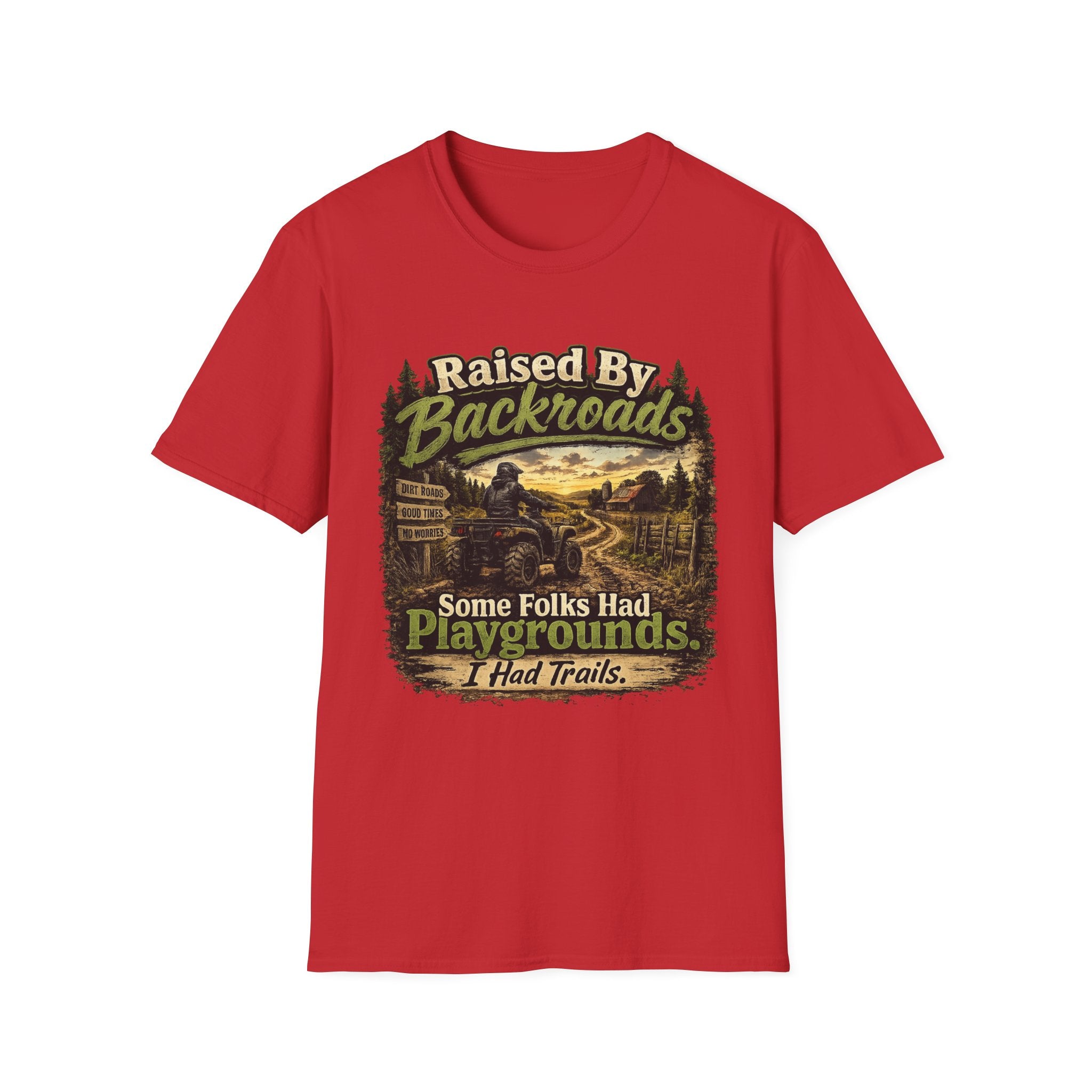 Raised By Backroads T-Shirt — Rustic Country Outdoor Graphic Tee