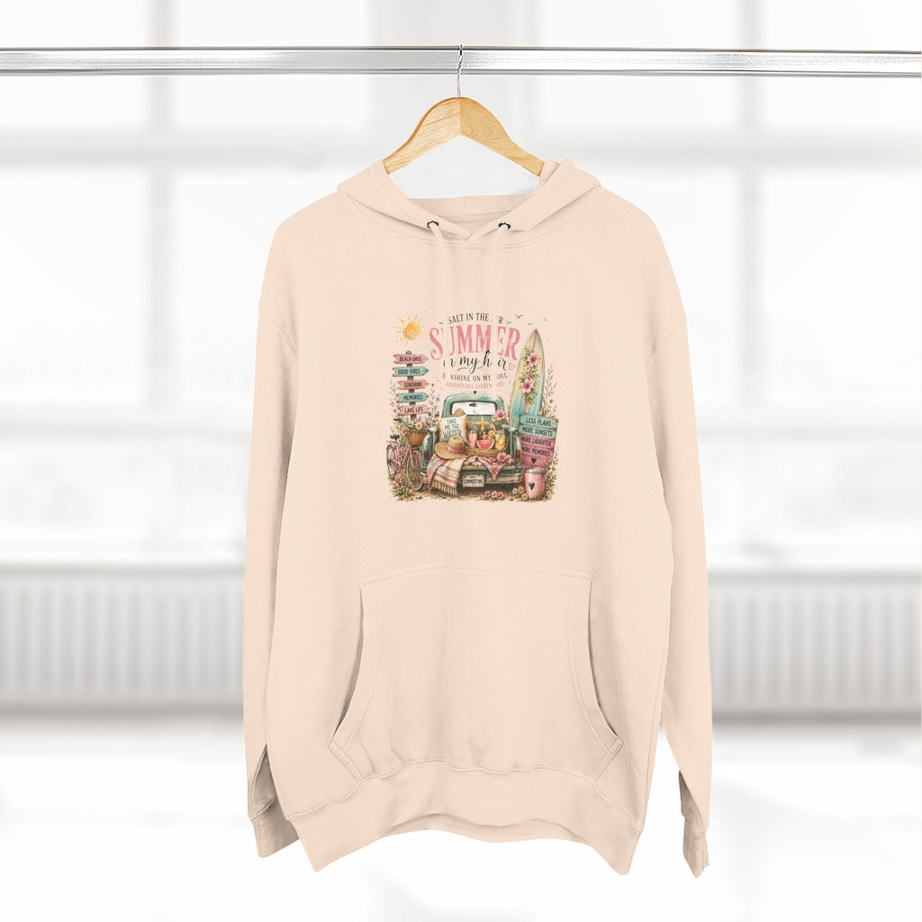 Salt in the Air Summer In my Hair - Women's Pull Over Hoodie