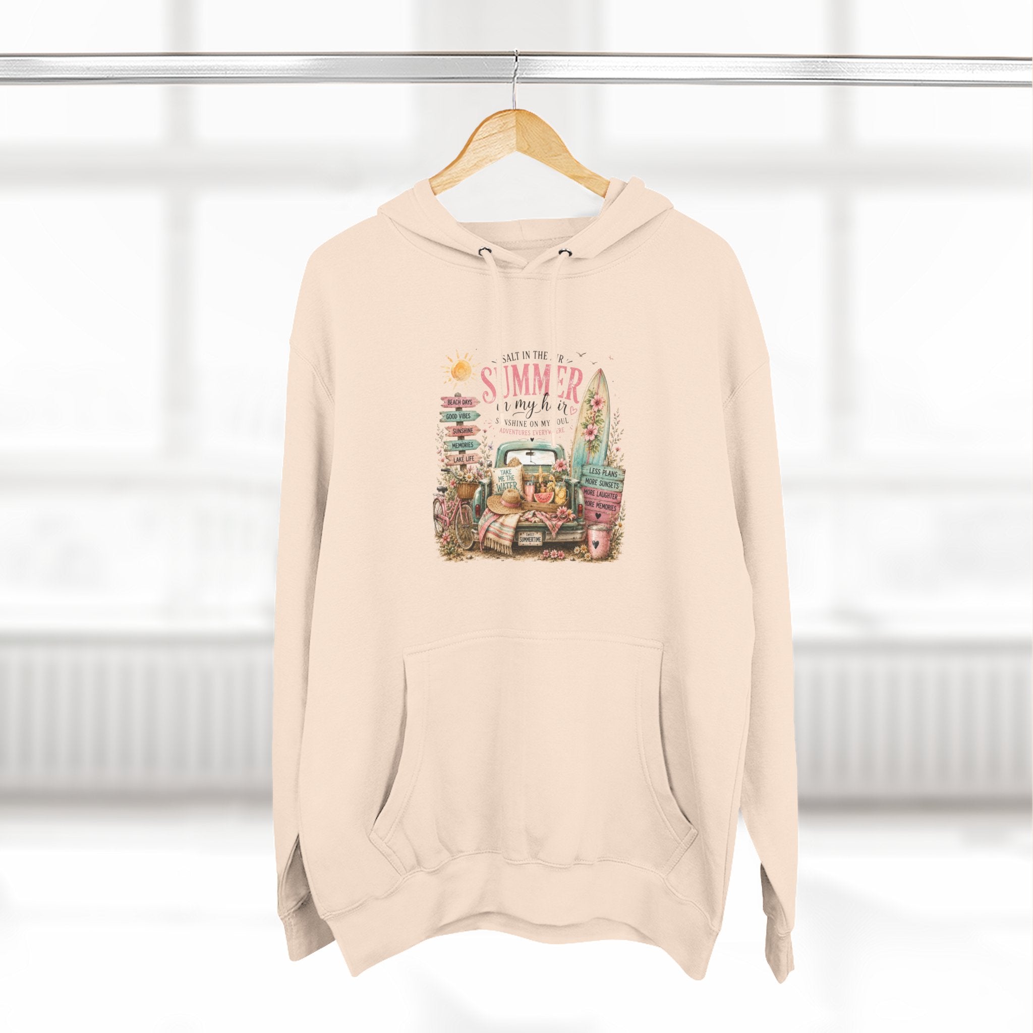 Salt in the Air Summer In my Hair - Women's Pull Over Hoodie