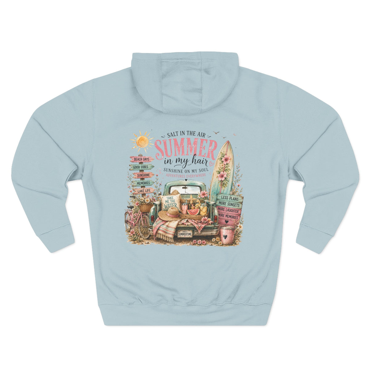 Salt in the Air Summer In my Hair - Women's Pull Over Hoodie