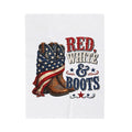 Red, White & Boots 4th July Velveteen Plush Blanket