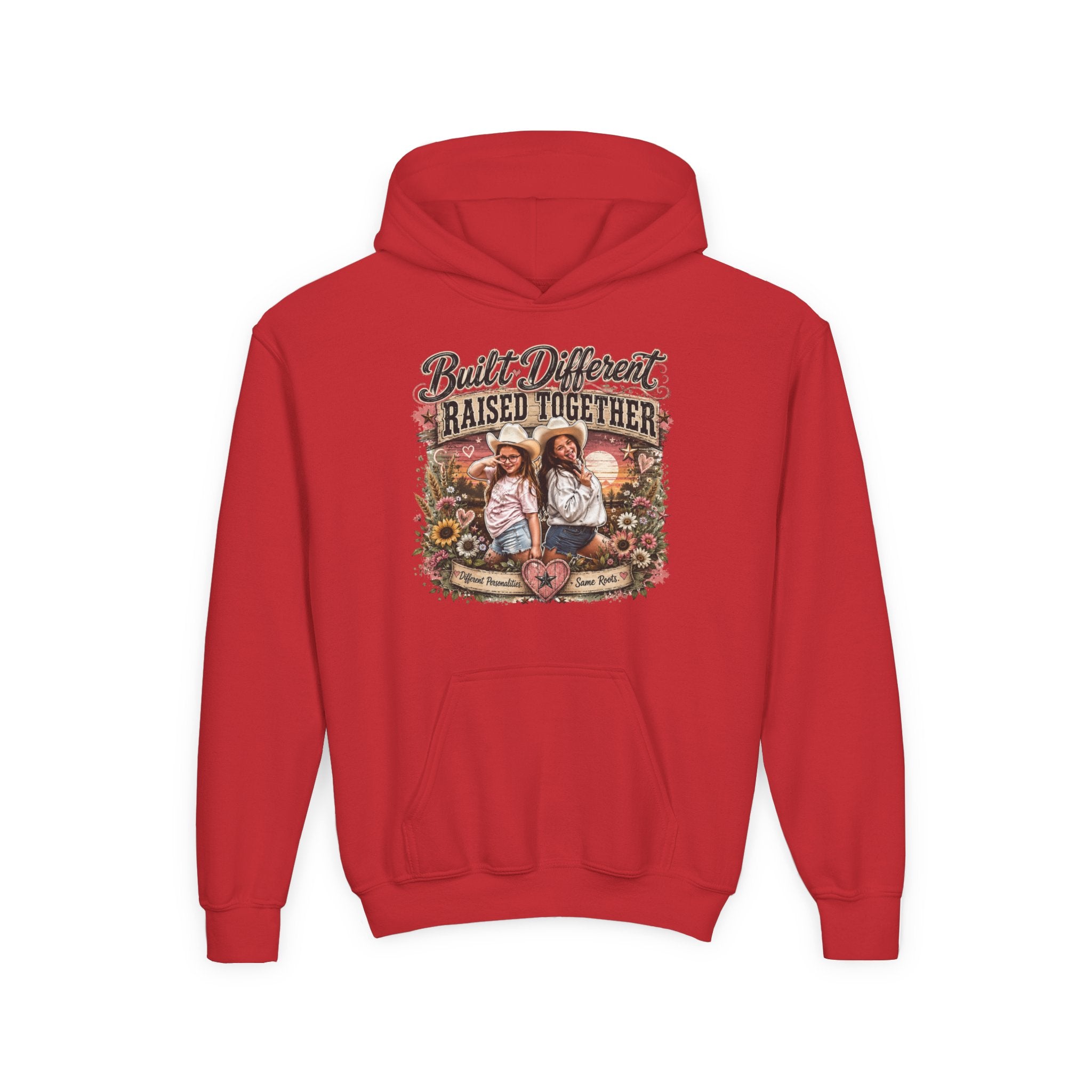 Built Different Raised Together Youth Heavy Blend Hooded Sweatshirt