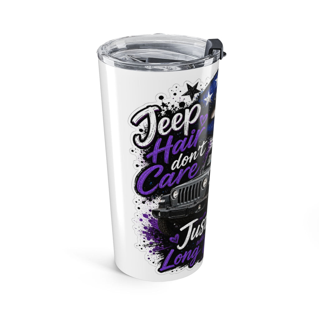 “Just a Girl” American Flag Lips Travel Mug 20oz — Patriotic Jeep Tumbler