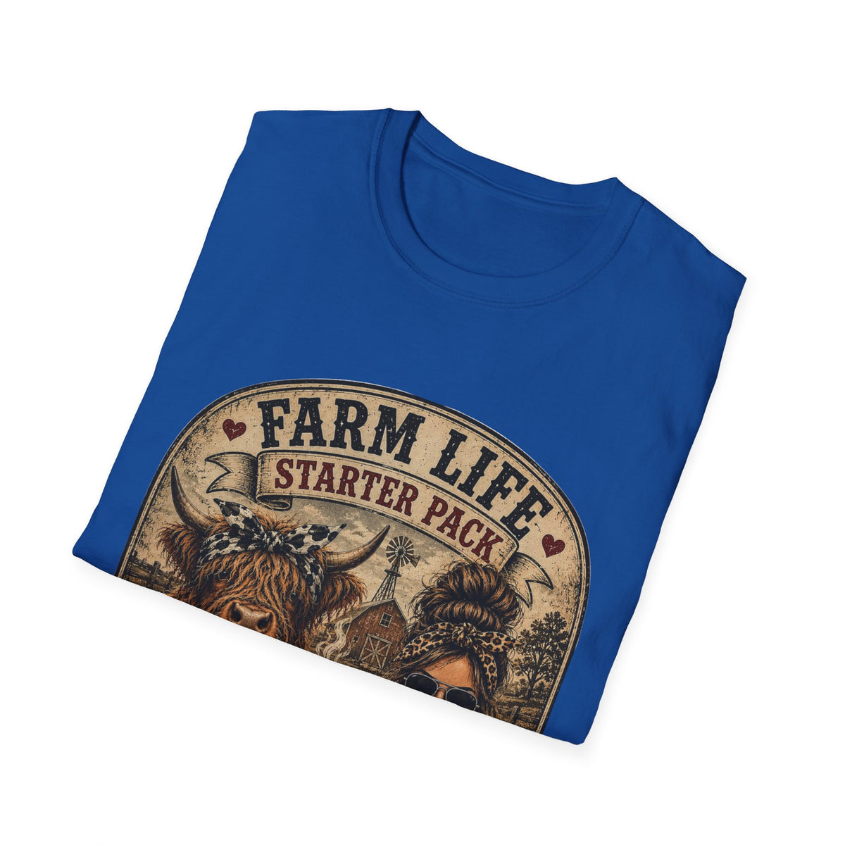 Farm Life Highland Cow Unisex Softstyle T-Shirt