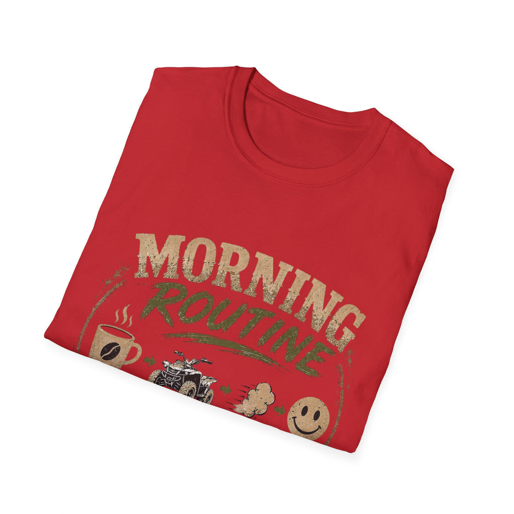 Morning Routine T-Shirt — “Coffee. ATV. Repeat.” Outdoor Adventure Graphic Tee
