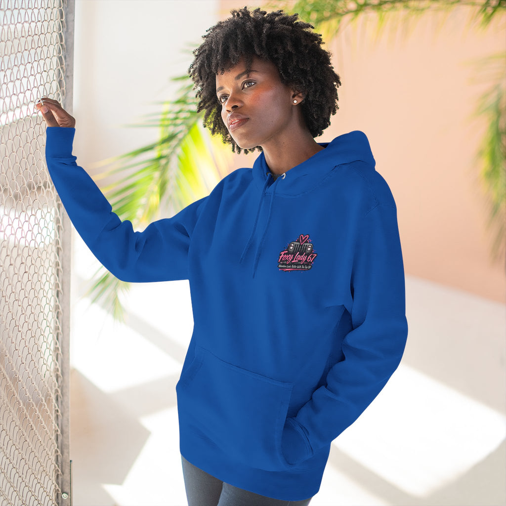 Let's Get Naked Jeep (design on front and back) Three-Panel Fleece Hoodie